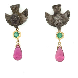 Tourmaline & Emerald ‘Chimu’ Earrings